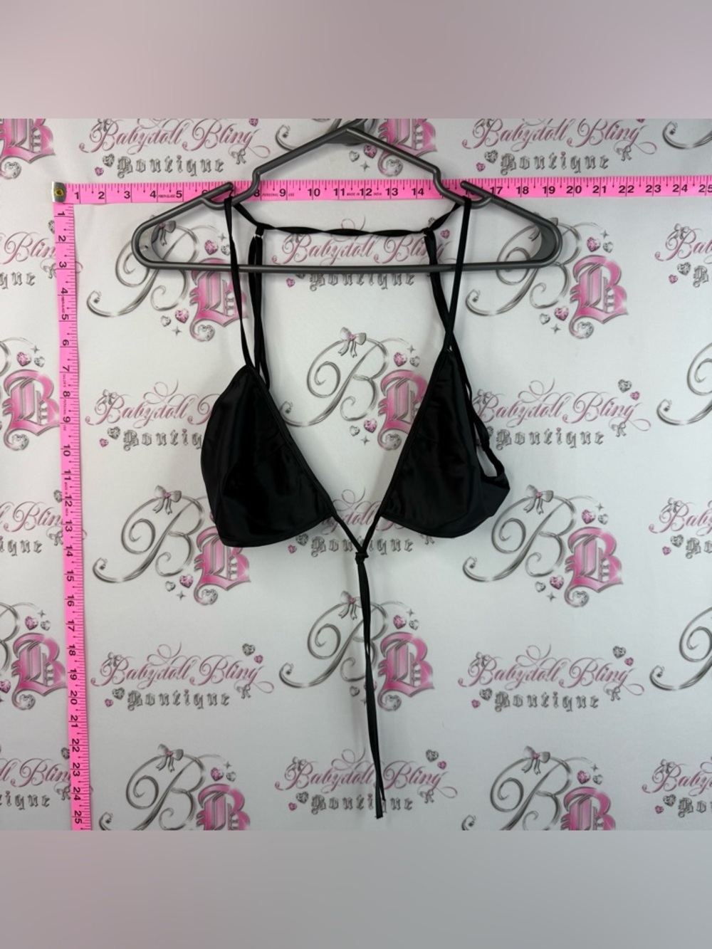 La SENZA Bra Black Triangle Tie-Front Bikini / Bralette Beach wear